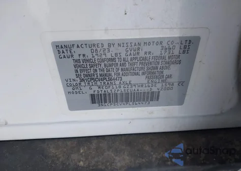 2023 Nissan Kicks Sv Xtronic Cvt z USA, uszkodzony, nr VIN 3N1CP5CV4PL564473